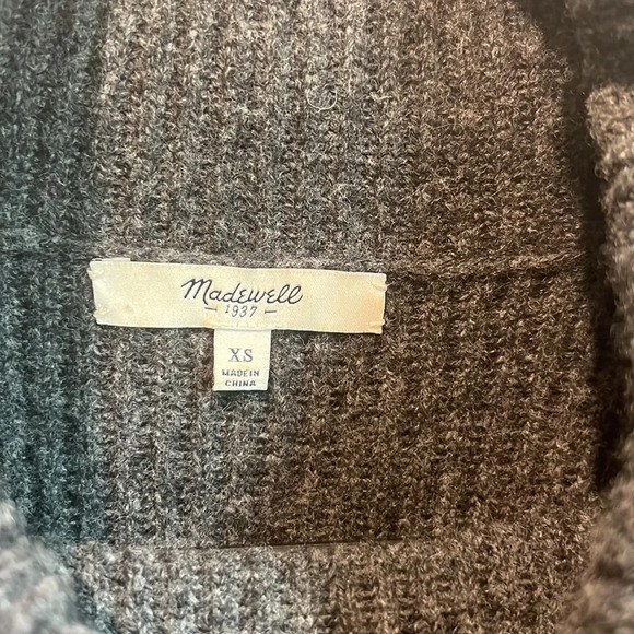Madewell XS 100% merino wool fold over turtleneck pullover sweater dress - Picture 4 of 6